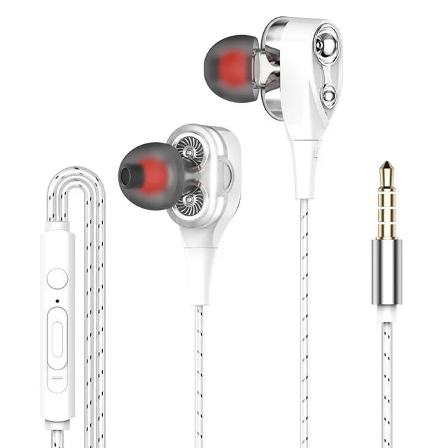 Audífonos In-Ear con Micrófono 3.5mm | Sonido Estéreo Dual Drive para Celular