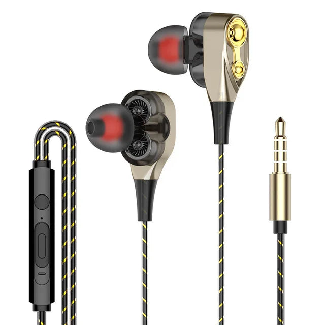 Audífonos In-Ear con Micrófono 3.5mm | Sonido Estéreo Dual Drive para Celular