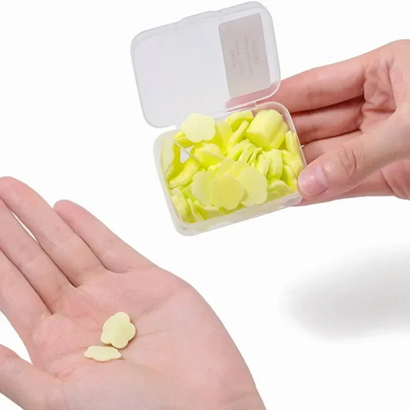 Jabón de Papel Portátil 100PCS | Láminas Aromáticas para Viaje y Lavado de Manos