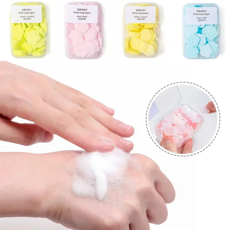 Jabón de Papel Portátil 100PCS | Láminas Aromáticas para Viaje y Lavado de Manos