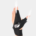 Guante de medio dedo LED para hombre y mujer, resistente al agua, para exteriores, pesca nocturna, cebo, ciclismo, correr, linterna, guantes sin dedos duraderos