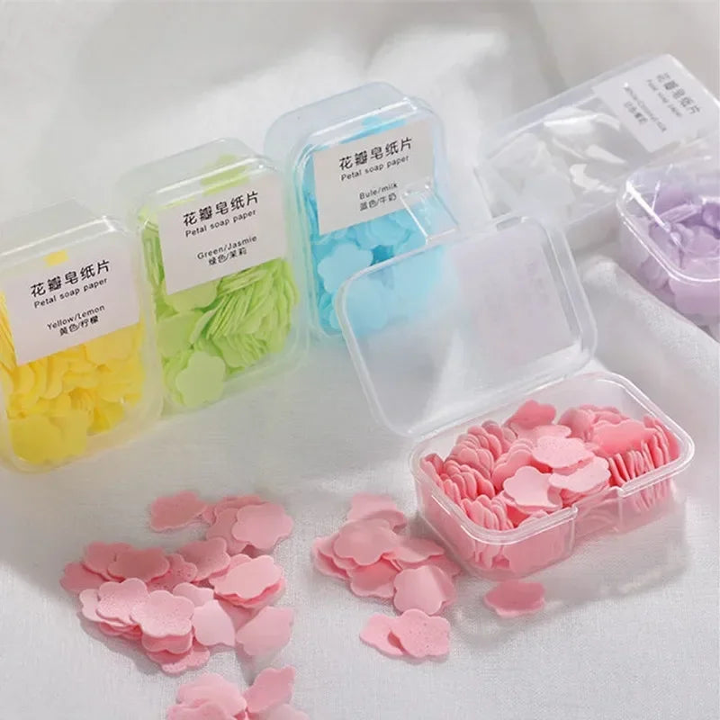 Jabón de Papel Portátil 100PCS | Láminas Aromáticas para Viaje y Lavado de Manos