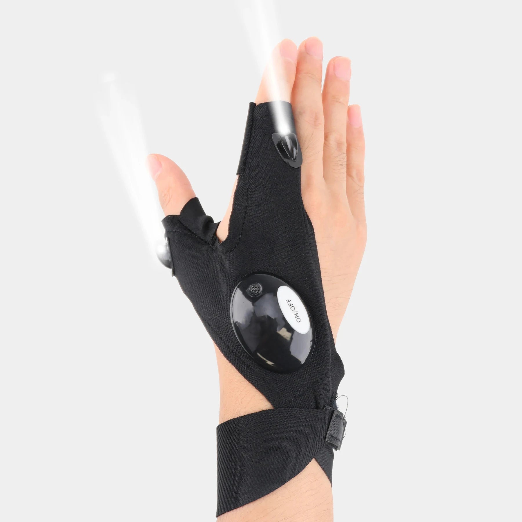 Guante de medio dedo LED para hombre y mujer, resistente al agua, para exteriores, pesca nocturna, cebo, ciclismo, correr, linterna, guantes sin dedos duraderos