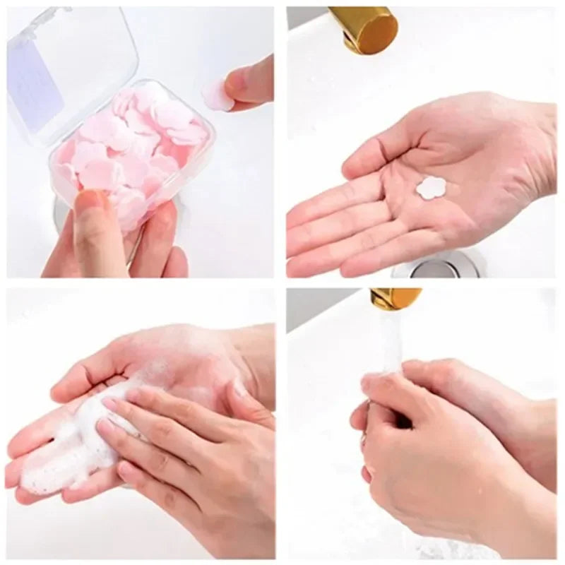 Jabón de Papel Portátil 100PCS | Láminas Aromáticas para Viaje y Lavado de Manos